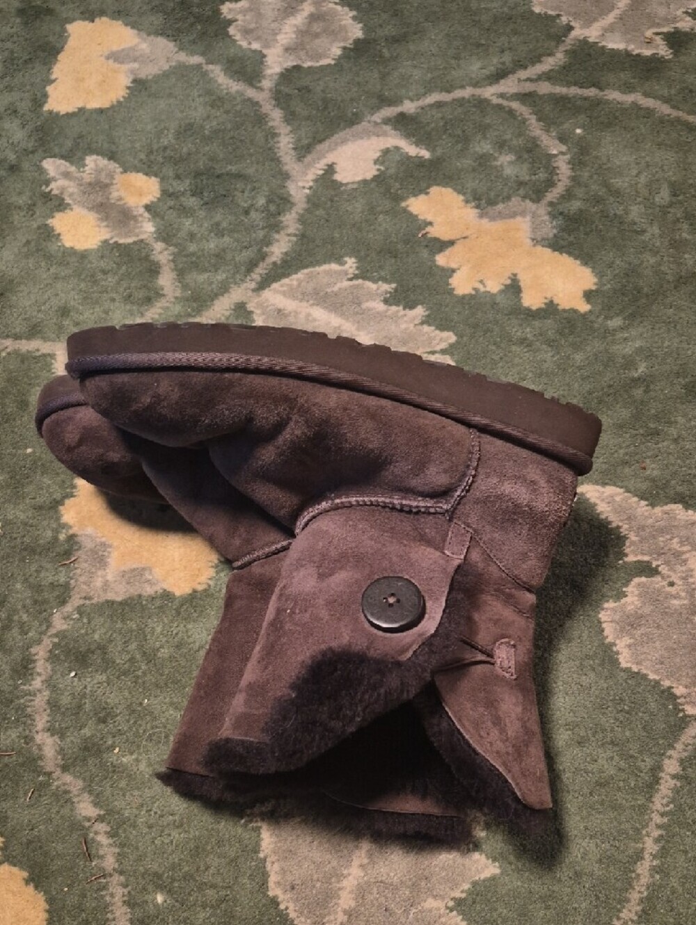 UGG Chestnut Suede Shearling Short Boots - Picture 3 of 6